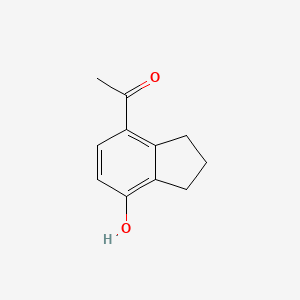 1-(7-Hydroxy-2,3-dihydro-1H-inden-4-yl)ethanone chemical structure (CAS 28179-01-3)