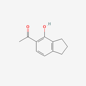 1-(4-Hydroxy-2,3-dihydro-1H-inden-5-yl)ethanone chemical structure (CAS 28179-02-4)