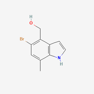 (5-Bromo-7-methyl-1H-indol-4-yl)methanol chemical structure (CAS 2819571-23-6)
