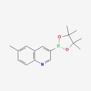 6-Methyl-3-(4,4,5,5-tetramethyl-1,3,2-dioxaborolan-2-yl)quinoline chemical structure (CAS 2819706-44-8)