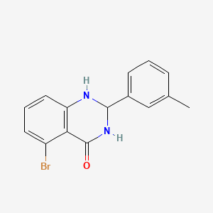 5-Bromo-2-(m-tolyl)-2,3-dihydroquinazolin-4(1H)-one chemical structure (CAS 2819989-75-6)
