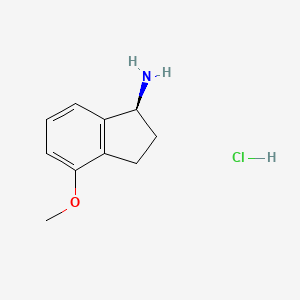 (S)-4-Methoxy-2,3-dihydro-1H-inden-1-amine hydrochloride chemical structure (CAS 2820101-69-5)