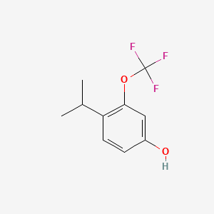 4-Isopropyl-3-(trifluoromethoxy)phenol chemical structure (CAS 2825012-58-4)