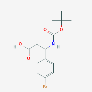 3-(4-Bromophenyl)-3-((tert-butoxycarbonyl)amino)propanoic acid chemical structure (CAS 282524-86-1)