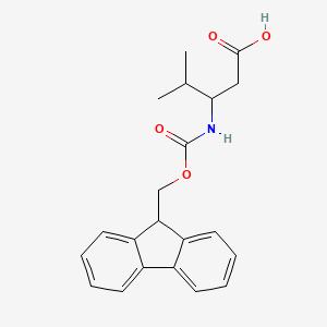 3-((((9H-Fluoren-9-yl)methoxy)carbonyl)amino)-4-methylpentanoic acid chemical structure (CAS 282524-93-0)