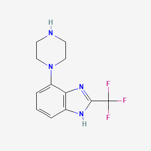 4-(Piperazin-1-yl)-2-(trifluoromethyl)-1H-benzo[d]imidazole chemical structure (CAS 282547-72-2)