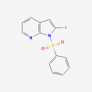 2-Iodo-1-(phenylsulfonyl)-1H-pyrrolo[2,3-b]pyridine chemical structure (CAS 282734-63-8)