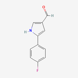 5-(4-Fluorophenyl)-1H-pyrrole-3-carbaldehyde chemical structure (CAS 2827733-28-6)