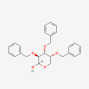 (3S,4R,5R)-3,4,5-Tris(benzyloxy)tetrahydro-2H-pyran-2-ol chemical structure (CAS 2828431-87-2)