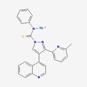 3-(6-Methylpyridin-2-yl)-N-phenyl-4-(quinolin-4-yl)-1H-pyrazole-1-carbothioamide, Sodium salt chemical structure (CAS 2828431-89-4)