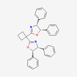 (4R,4'R,5S,5'S)-2,2'-(Cyclobutane-1,1-diyl)bis(4,5-diphenyl-4,5-dihydrooxazole) chemical structure (CAS 2828431-95-2)