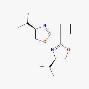 (4R,4'R)-2,2'-(Cyclobutane-1,1-diyl)bis(4-isopropyl-4,5-dihydrooxazole) chemical structure (CAS 2828431-96-3)
