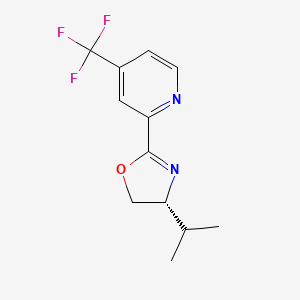 (R)-4-Isopropyl-2-(4-(trifluoromethyl)pyridin-2-yl)-4,5-dihydrooxazole chemical structure (CAS 2828432-06-8)