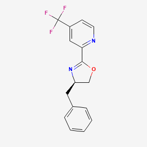(R)-4-Benzyl-2-(4-(trifluoromethyl)pyridin-2-yl)-4,5-dihydrooxazole chemical structure (CAS 2828432-20-6)