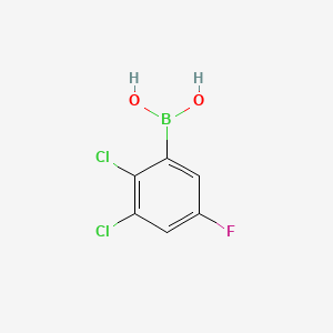 (2,3-Dichloro-5-fluorophenyl)boronic acid chemical structure (CAS 2828433-43-6)