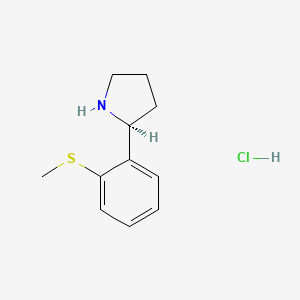 (S)-2-(2-(Methylthio)phenyl)pyrrolidine hydrochloride chemical structure (CAS 2828433-44-7)