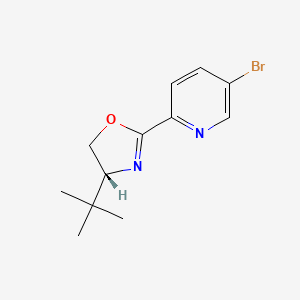 (R)-2-(5-Bromopyridin-2-yl)-4-(tert-butyl)-4,5-dihydrooxazole chemical structure (CAS 2828433-63-0)