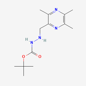 tert-Butyl 2-((3,5,6-trimethylpyrazin-2-yl)methyl)hydrazine-1-carboxylate chemical structure (CAS 2828433-66-3)