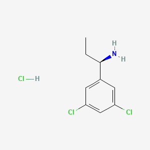 (R)-1-(3,5-Dichlorophenyl)propan-1-amine hydrochloride chemical structure (CAS 2828433-68-5)