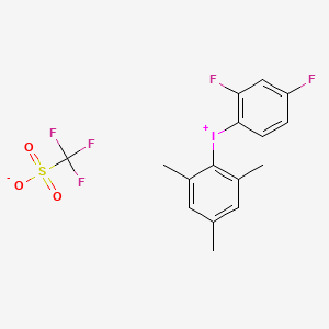 (2,4-Difluorophenyl)(mesityl)iodonium trifluoromethanesulfonate chemical structure (CAS 2828433-71-0)