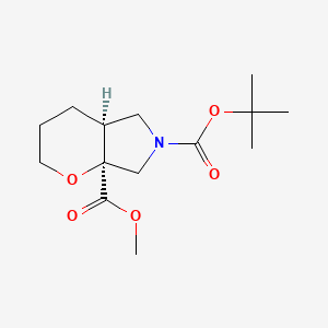 rel-6-(tert-Butyl) 7a-methyl (4aS,7aS)-tetrahydropyrano[2,3-c]pyrrole-6,7a(2H,7H)-dicarboxylate chemical structure (CAS 2828438-45-3)