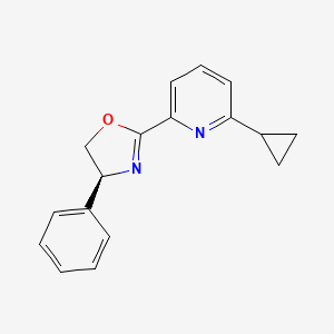 (S)-2-(6-Cyclopropylpyridin-2-yl)-4-phenyl-4,5-dihydrooxazole chemical structure (CAS 2828438-52-2)