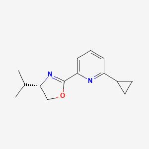 (S)-2-(6-Cyclopropylpyridin-2-yl)-4-isopropyl-4,5-dihydrooxazole chemical structure (CAS 2828438-54-4)