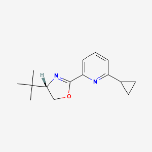 (S)-4-(tert-Butyl)-2-(6-cyclopropylpyridin-2-yl)-4,5-dihydrooxazole chemical structure (CAS 2828438-56-6)