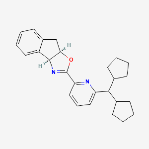 (3aS,8aR)-2-(6-(Dicyclopentylmethyl)pyridin-2-yl)-3a,8a-dihydro-8H-indeno[1,2-d]oxazole chemical structure (CAS 2828438-58-8)