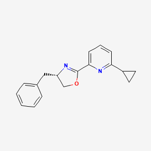(S)-4-Benzyl-2-(6-cyclopropylpyridin-2-yl)-4,5-dihydrooxazole chemical structure (CAS 2828438-61-3)