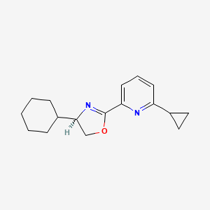 (R)-4-Cyclohexyl-2-(6-cyclopropylpyridin-2-yl)-4,5-dihydrooxazole chemical structure (CAS 2828438-64-6)