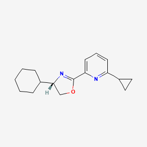 (S)-4-Cyclohexyl-2-(6-cyclopropylpyridin-2-yl)-4,5-dihydrooxazole chemical structure (CAS 2828438-65-7)