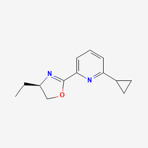 (R)-2-(6-Cyclopropylpyridin-2-yl)-4-ethyl-4,5-dihydrooxazole chemical structure (CAS 2828438-70-4)