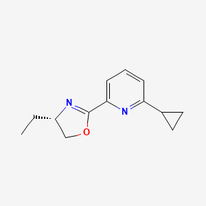 (S)-2-(6-Cyclopropylpyridin-2-yl)-4-ethyl-4,5-dihydrooxazole chemical structure (CAS 2828438-71-5)