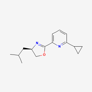 (R)-2-(6-Cyclopropylpyridin-2-yl)-4-isobutyl-4,5-dihydrooxazole chemical structure (CAS 2828438-72-6)