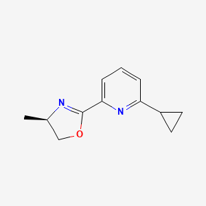 (R)-2-(6-Cyclopropylpyridin-2-yl)-4-methyl-4,5-dihydrooxazole chemical structure (CAS 2828438-74-8)