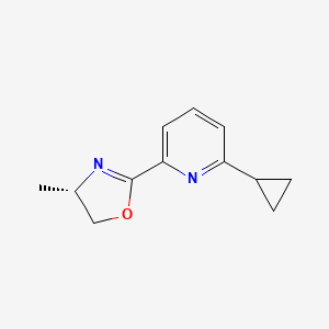 (S)-2-(6-Cyclopropylpyridin-2-yl)-4-methyl-4,5-dihydrooxazole chemical structure (CAS 2828438-75-9)