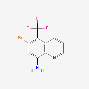 6-Bromo-5-(trifluoromethyl)quinolin-8-amine chemical structure (CAS 2828438-94-2)