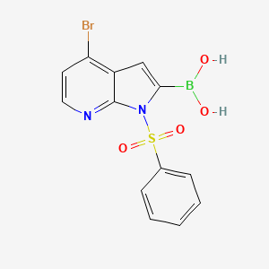 (4-Bromo-1-(phenylsulfonyl)-1H-pyrrolo[2,3-b]pyridin-2-yl)boronic acid chemical structure (CAS 2828439-36-5)