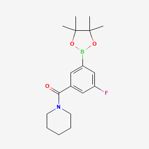 (3-Fluoro-5-(4,4,5,5-tetramethyl-1,3,2-dioxaborolan-2-yl)phenyl)(piperidin-1-yl)methanone chemical structure (CAS 2828439-38-7)