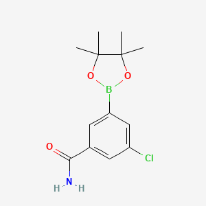 3-Chloro-5-(4,4,5,5-tetramethyl-1,3,2-dioxaborolan-2-yl)benzamide chemical structure (CAS 2828439-43-4)