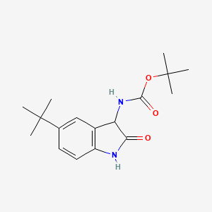 tert-Butyl (5-(tert-butyl)-2-oxoindolin-3-yl)carbamate chemical structure (CAS 2828439-47-8)