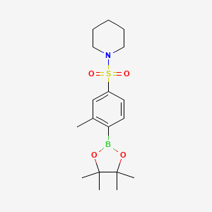 1-((3-Methyl-4-(4,4,5,5-tetramethyl-1,3,2-dioxaborolan-2-yl)phenyl)sulfonyl)piperidine chemical structure (CAS 2828439-50-3)