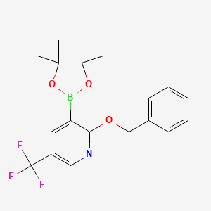 2-(Benzyloxy)-3-(4,4,5,5-tetramethyl-1,3,2-dioxaborolan-2-yl)-5-(trifluoromethyl)pyridine chemical structure (CAS 2828439-53-6)