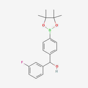 (3-Fluorophenyl)(4-(4,4,5,5-tetramethyl-1,3,2-dioxaborolan-2-yl)phenyl)methanol chemical structure (CAS 2828439-54-7)