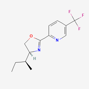 (S)-4-((S)-sec-Butyl)-2-(5-(trifluoromethyl)pyridin-2-yl)-4,5-dihydrooxazole chemical structure (CAS 2828439-59-2)