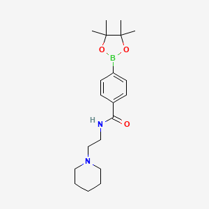 N-(2-(Piperidin-1-yl)ethyl)-4-(4,4,5,5-tetramethyl-1,3,2-dioxaborolan-2-yl)benzamide chemical structure (CAS 2828439-60-5)
