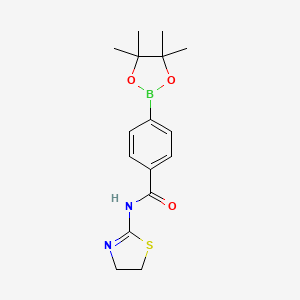 N-(4,5-Dihydrothiazol-2-yl)-4-(4,4,5,5-tetramethyl-1,3,2-dioxaborolan-2-yl)benzamide chemical structure (CAS 2828439-73-0)
