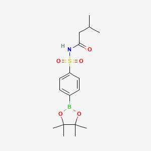 3-Methyl-N-((4-(4,4,5,5-tetramethyl-1,3,2-dioxaborolan-2-yl)phenyl)sulfonyl)butanamide chemical structure (CAS 2828439-76-3)