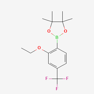 2-(2-Ethoxy-4-(trifluoromethyl)phenyl)-4,4,5,5-tetramethyl-1,3,2-dioxaborolane chemical structure (CAS 2828439-82-1)